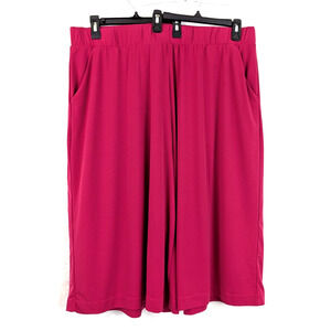 Lane Bryant sz 22/24 Slinky Pants culottes wide leg crop shorts pink 1961